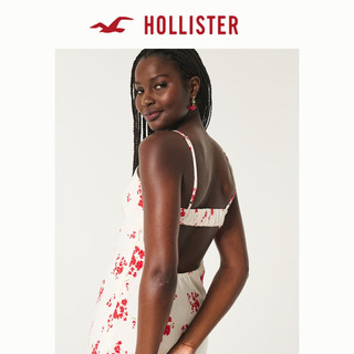 HOLLISTER24夏季辣妹碎花露背中长款吊带连衣裙女 KI359-4063 白色碎花 XXS (150/80A)短版