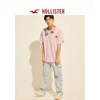 HOLLISTER【草莓音乐节】24夏美式短袖T恤男女KI323-4029 浅紫红色 L