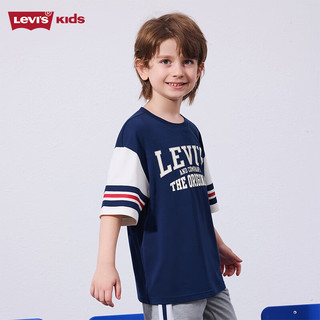 Levi's李维斯童装24夏季新款男童复古短袖T恤儿童学院风上衣