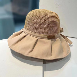 夏季女士网红大帽檐渔夫帽女款显脸小遮阳帽防晒太阳帽子
