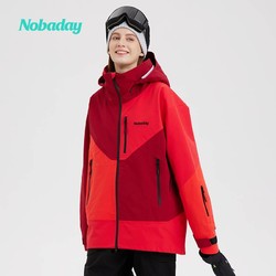 NOBADAY 秋冬情侣新款撞色拼接MAX3L压胶滑雪服户外运动13303