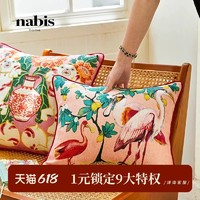 Nabis 蜡笔派 蓝鹤抱枕复古美式风高级感氛围感客厅沙发靠枕靠垫定制