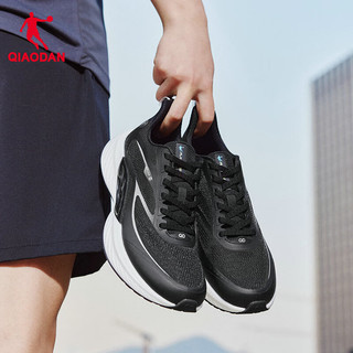 乔丹QIAODAN飞影TEAM2.0运动鞋男跑步鞋减震回弹透气慢跑鞋夏季 黑色/煤灰色 42.5