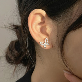 KOSE 高丝 不规则肌理镂空蝴蝶耳钉女时尚个性甜美气质S925银针耳环ins耳饰