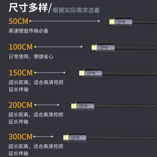 均橙 Type-C编织数据线 20GB 100W 8K@60Hz 2米(送A-C 6A线1米)