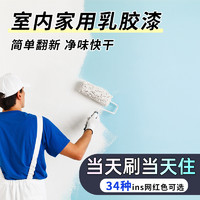九月六号 内墙乳胶漆室内家用自刷涂料白色墙漆粉刷墙面黑色水性漆油漆小桶