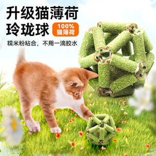 珍佑宠猫玩具猫薄荷球木天蓼磨牙棒猫零食洁齿自嗨玲珑球