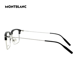 万宝龙（MONTBLANC）眼镜框眉线框近视眼镜架MB0318OA 001+国产1.6镜片 MB0318OA001黑银色