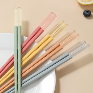 康巴赫（KBH） 分餐筷子 家用高颜值合金筷子多色餐具防滑耐高温不易发霉易清洗 5双装
