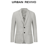 URBAN REVIVO 男装绅士商务通勤条纹设计西装外套 UMU140024 浅灰 S