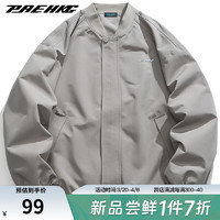 PRESSURE男士夹克外套长袖美式百搭设计感外套舒适设计感小众 太空灰 L(175/92A)
