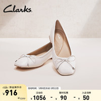 Clarks 其乐 女鞋单鞋女春轻舞系列春舒适芭蕾鞋通勤船鞋婚鞋 白色 261728604 37