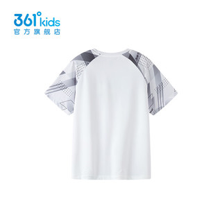 361°童装男童短袖针织衫2024年夏季中大童T恤 本白 130cm