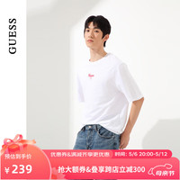 GUESS24年夏季男女同款多巴胺经典设计短袖T恤-MO2K9437K WHT-白色 L