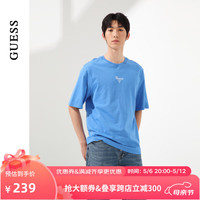 GUESS24年夏季男女同款多巴胺经典设计短袖T恤-MO2K9437K BLU-蓝色 XS