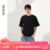 GUESS24年夏季男女同款多巴胺经典设计短袖T恤-MO2K9437K BLK-黑色 XS