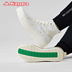 Kappa 卡帕 雪绒花厚底板鞋女皮面运动鞋休闲鞋-K0A85VS52P