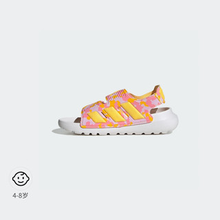 adidas ALTASWIM 2.0印花魔术贴休闲凉鞋小童阿迪达斯轻运动 粉色/黄色 28码