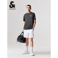 杰克·琼斯（JACK&JONES）夏季直筒清爽速干胶印字母胶印圆领立体logo短袖T恤男款224201033 牡蛎黑E02 牡蛎黑E02 185/104A/XL