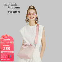 大英博物馆 包包安德森猫刺绣帆布包手提斜挎包粉色生日母亲节520情人节礼物 两用手提斜挎包-粉色