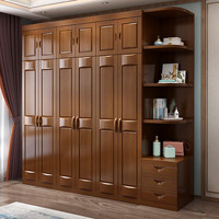优尚雅轩 实木衣柜中式大衣柜经济型3456门木质大衣橱现代组装卧室简约家具