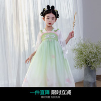 小猪班纳童装2024夏装儿童裙子中大童女童连衣裙汉服女孩夏季 嫩芽绿 140cm