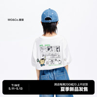 little MO&Co.奇先生妙小姐IP little moco童装24夏装男童UPF40+防晒短袖T恤衫 本白色 160/76