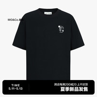 little MO&Co.奇先生妙小姐IP little moco童装24夏装男童UPF40+防晒短袖T恤衫 黑色  120/60