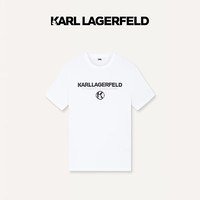 Karl Lagerfeld卡尔拉格斐轻奢老佛爷男装 24夏款KARL刺绣经典款短袖T恤 本白 46