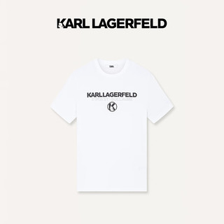 Karl Lagerfeld卡尔拉格斐轻奢老佛爷男装 24夏款KARL刺绣经典款短袖T恤 本白 46