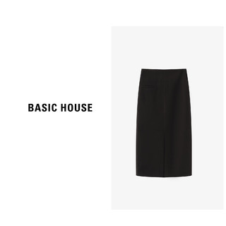 Basic House/百家好秋季小A字裙型显瘦纯色半裙B0623H5H382 咖色 L115-125斤