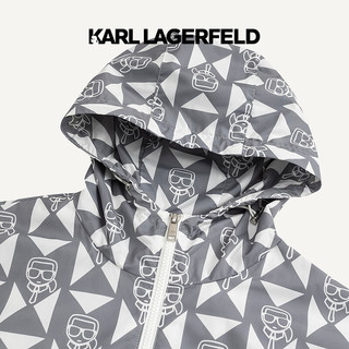 Karl Lagerfeld卡尔拉格斐轻奢老佛爷男装 2024夏款连帽潮流薄夹克外套 灰色 50