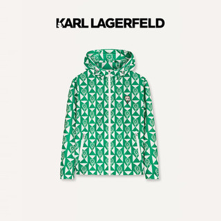 Karl Lagerfeld卡尔拉格斐轻奢老佛爷男装 2024夏款连帽潮流薄夹克外套 绿色 50