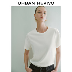 URBAN REVIVO UR2024夏季新款女装休闲简约基础百搭棉质圆领T恤衫UWB440011
