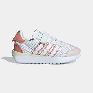 adidas COUNTRY XLG经典魔术贴运动鞋男小童儿童阿迪达斯三叶草 白/土褐色/紫粉 32(195mm)