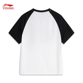 李宁童装儿童短袖T恤24年夏款男小童篮球系列吸汗爽身文化衫YHSU261 标准白/黑色-1 90