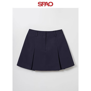 SPAO韩国同款2024年春女士时尚A字裙纯色半身裙SPWHE23G11 海军蓝 M