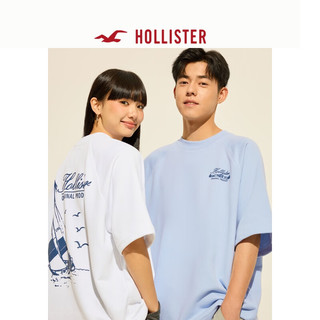 HOLLISTER24夏美式印花宽松短袖T恤男女装KI322-4087 白色 XS(170/84A)