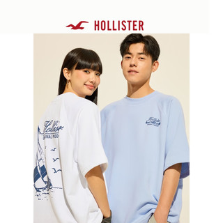 HOLLISTER24夏美式印花宽松短袖T恤男女装KI322-4087 白色 XL (180/116A)