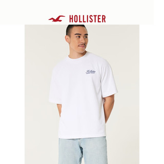 HOLLISTER24夏美式印花宽松短袖T恤男女装KI322-4087 白色 XL (180/116A)