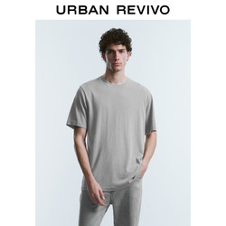 URBAN REVIVO UR2024夏季新款男装时尚简约休闲纯色圆领短袖T恤UMU440041