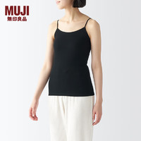 无印良品MUJI 女式 棉质凉爽 薄款 吊带衫 女士 背心女款内搭打底FCA26C4S 黑色 M(160/84A)