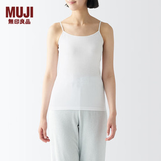 无印良品MUJI 女式 棉质凉爽 薄款 吊带衫 女士 背心女款内搭打底FCA26C4S 白色 XXL(170/96A)