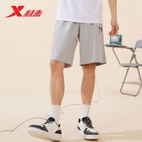 XTEP 特步 运动短裤男国潮针织五分裤刺绣男裤宽松休闲中裤