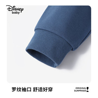 Disney baby迪士尼童装男女童连帽卫衣儿童衣服中小童春季 冰晶蓝 90 