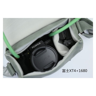 SOZOR 莫兰迪色系微单相机包便携适用于富士XS10XT5XT4XT30内胆包 佳能R50 R7R10单肩斜跨小众简约防水 肩带款-中号消炭色