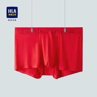 海澜之家（HLA）内裤24新纯色针织平角舒适透气本命年短裤男 大红15 185/110