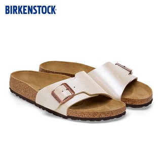 BIRKENSTOCK勃肯软木拖鞋女款时尚大巴扣凉拖Catalina系列 白色/珍珠白窄版1026631 37