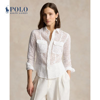 Polo Ralph Lauren 拉夫劳伦 女装 24年夏修身版孔眼亚麻衬衫RL25530 100-白色 6