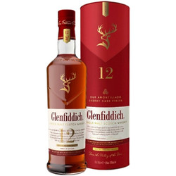 Glenfiddich 格兰菲迪 12年天使雪莉桶700ml 苏格兰单一麦芽威士忌英国进口洋酒 礼盒 单瓶